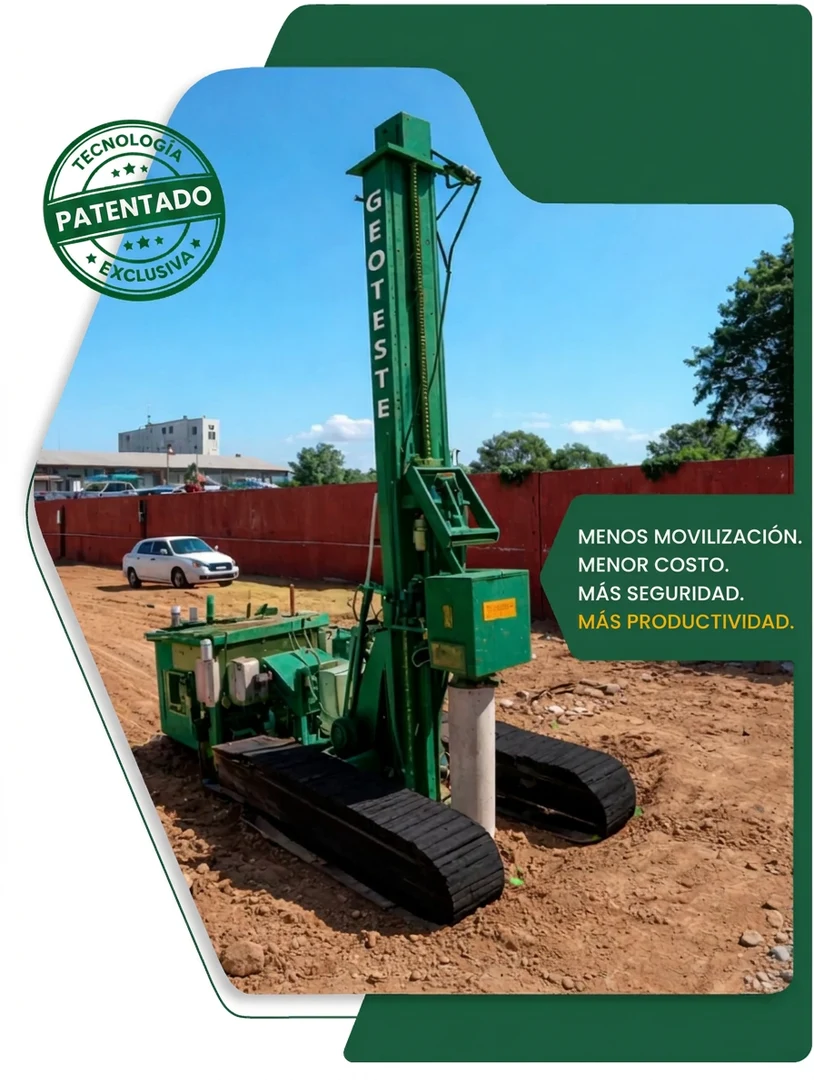 Sistema Hammer, equipo patentado de Geoteste para prueba PDA