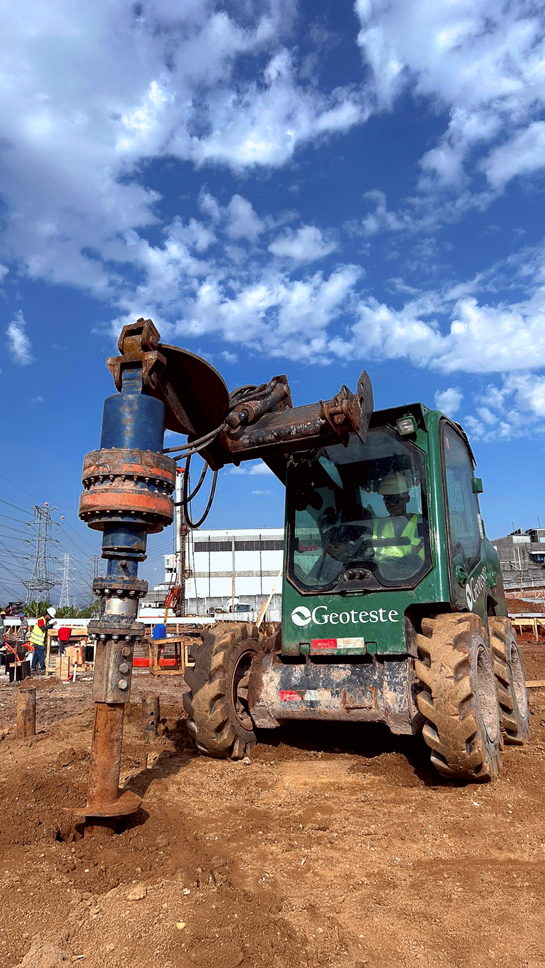 Sistema de Ancoragem Provisória (SAP) da Geoteste montado em obra.